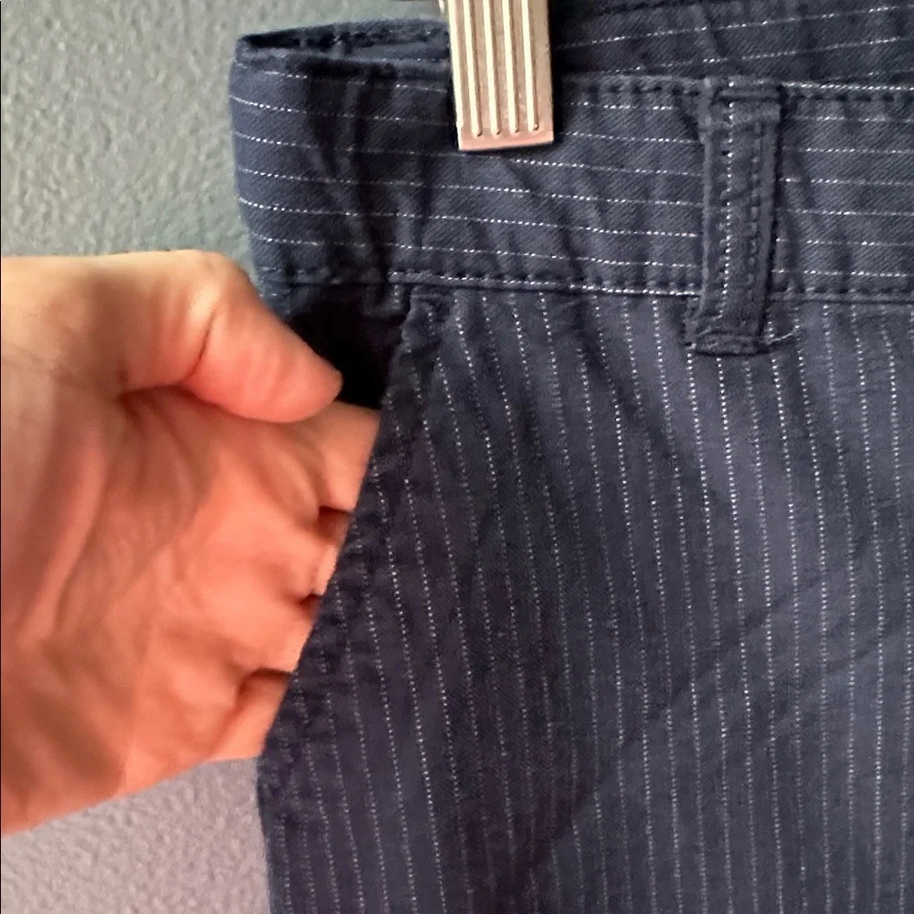 💙 OshKosh B'gosh boys pants navy blue and white stripes size 12 youth EUC